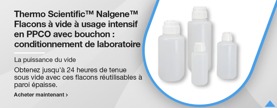 Thermo Scientific™ Nalgene™ Flacons à vide à usage intensif en PPCO avec bouchon : conditionnement de laboratoire